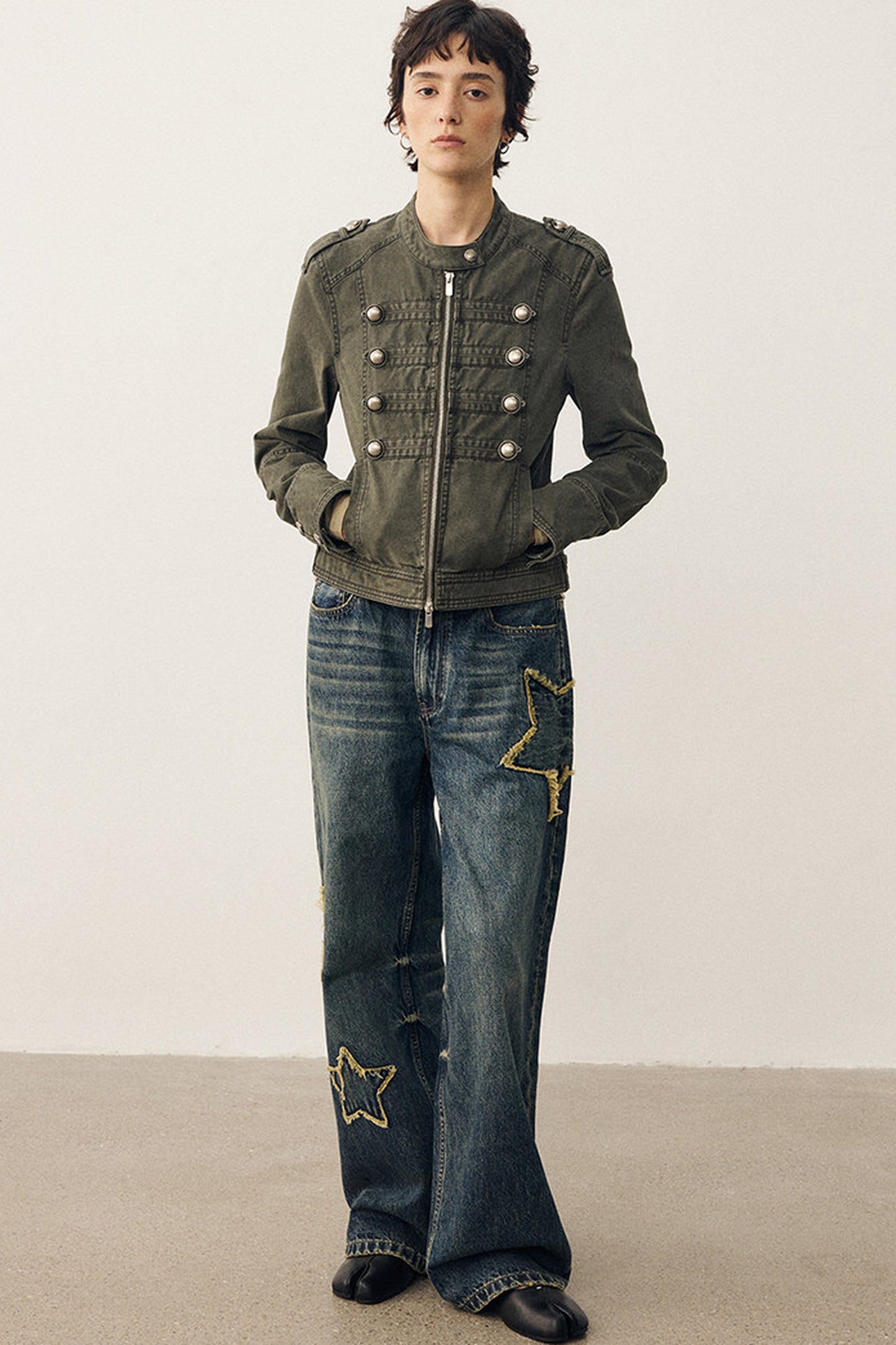 Retro Washed Double-Breasted Jacket