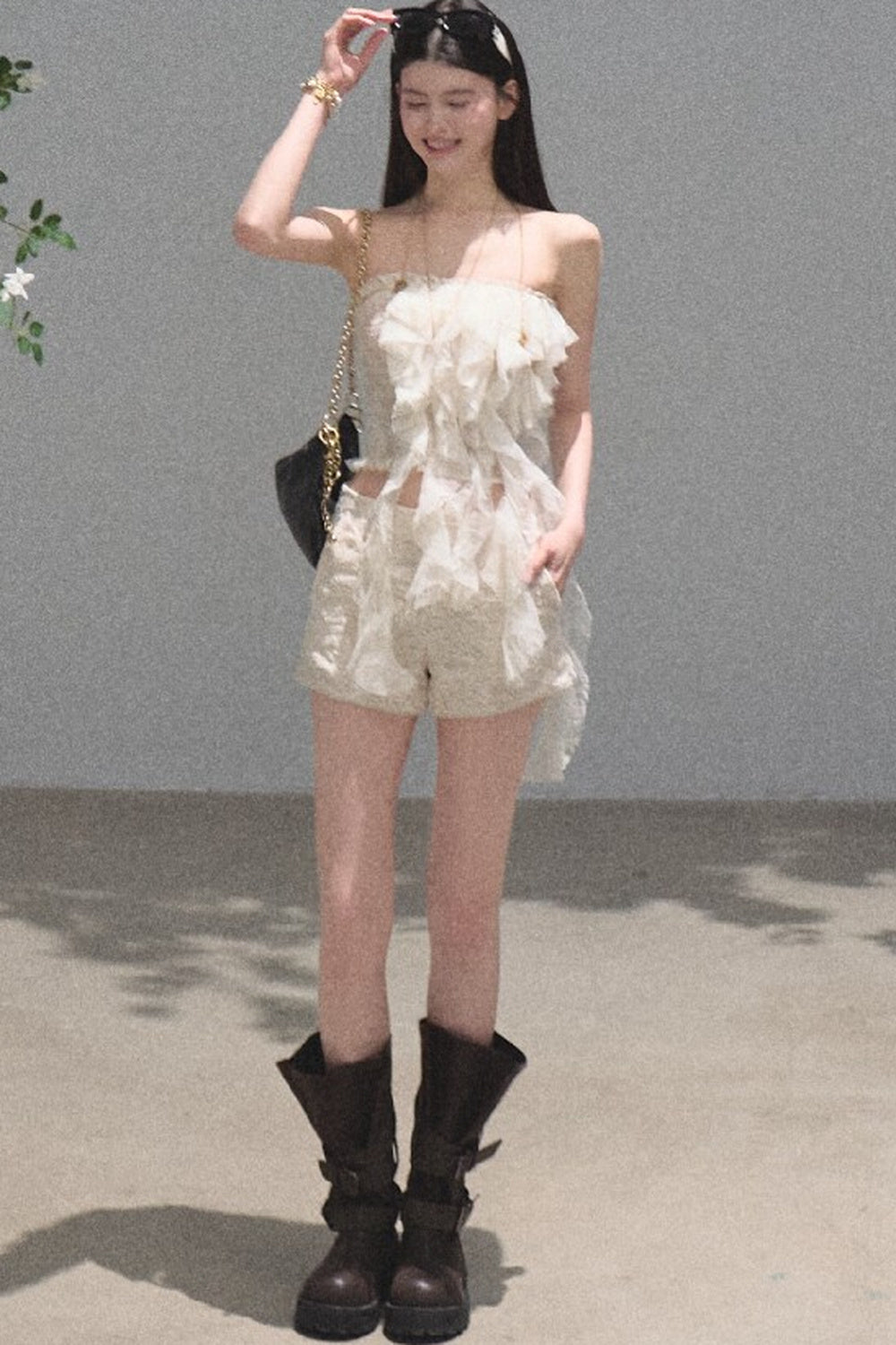Slim-Fit High-Waisted Suit Shorts