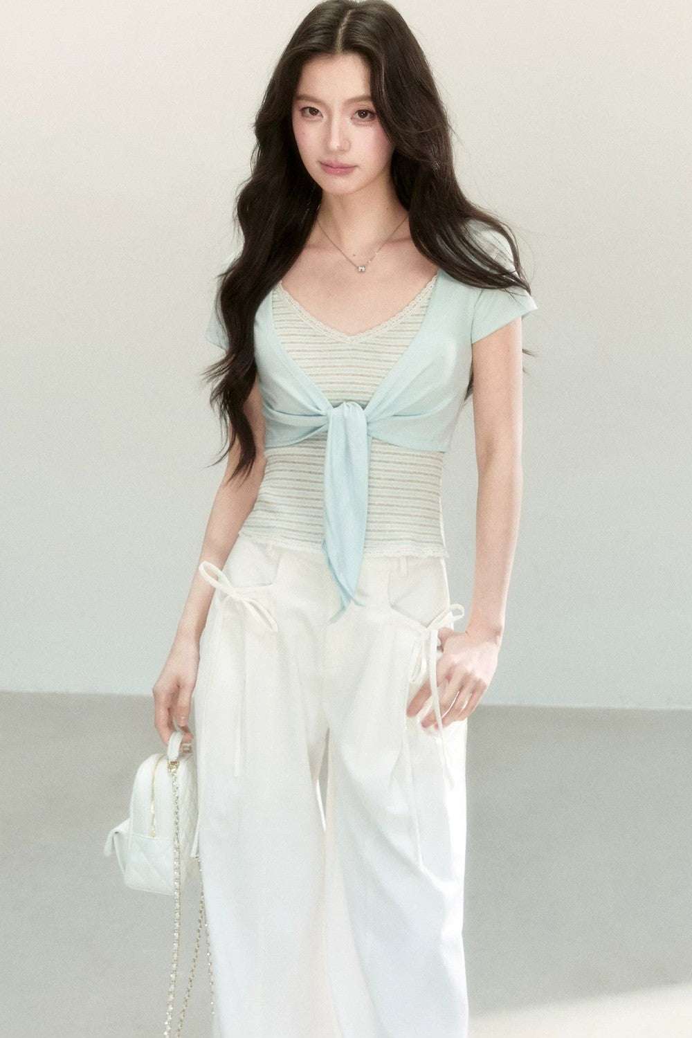 Striped Tencel Knit Camisole Set