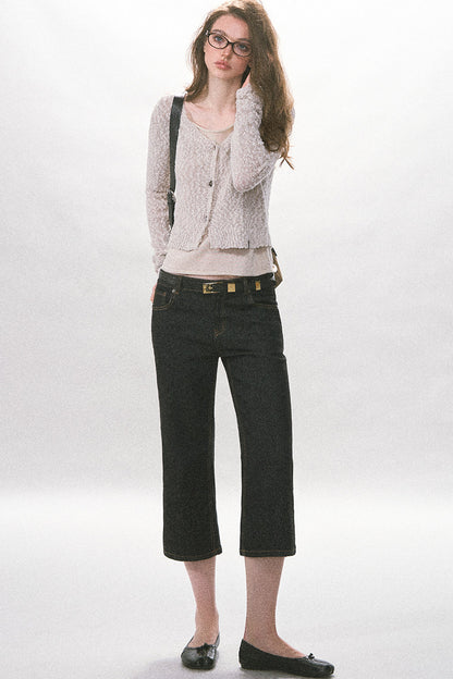 Textured Hollow-Out Knit Cardigan Jacket