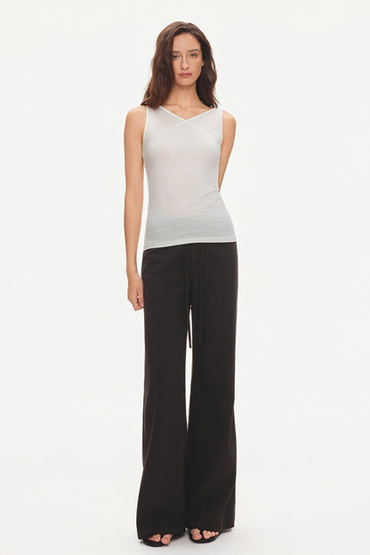 Drawstring Wide-Leg Trousers