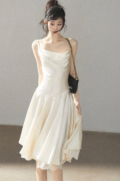 French Lace Satin Camisole Dress