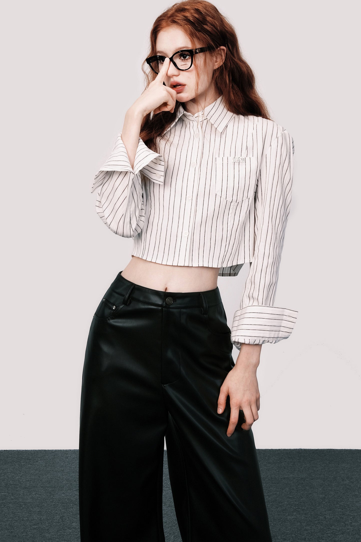 Loose Fit Striped Long-Sleeved Shirt