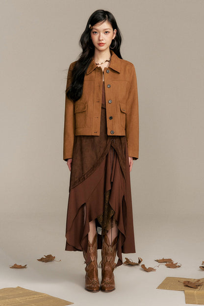 Faux Suede Brown Jacket
