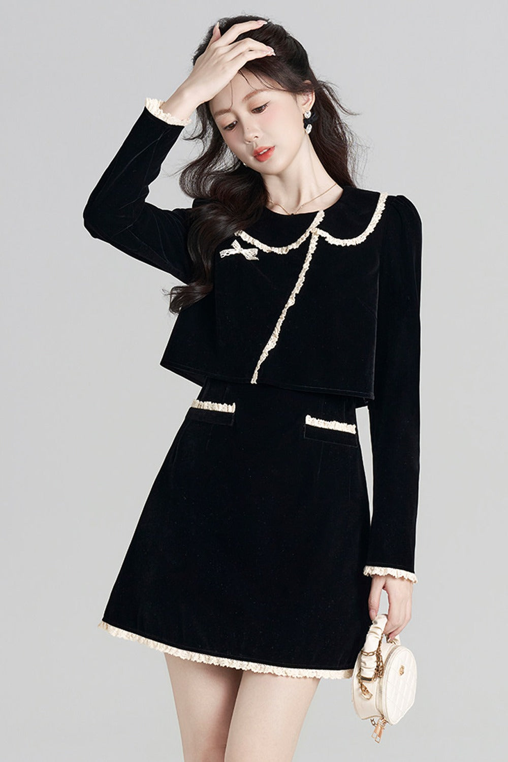 Collar Velvet Dress