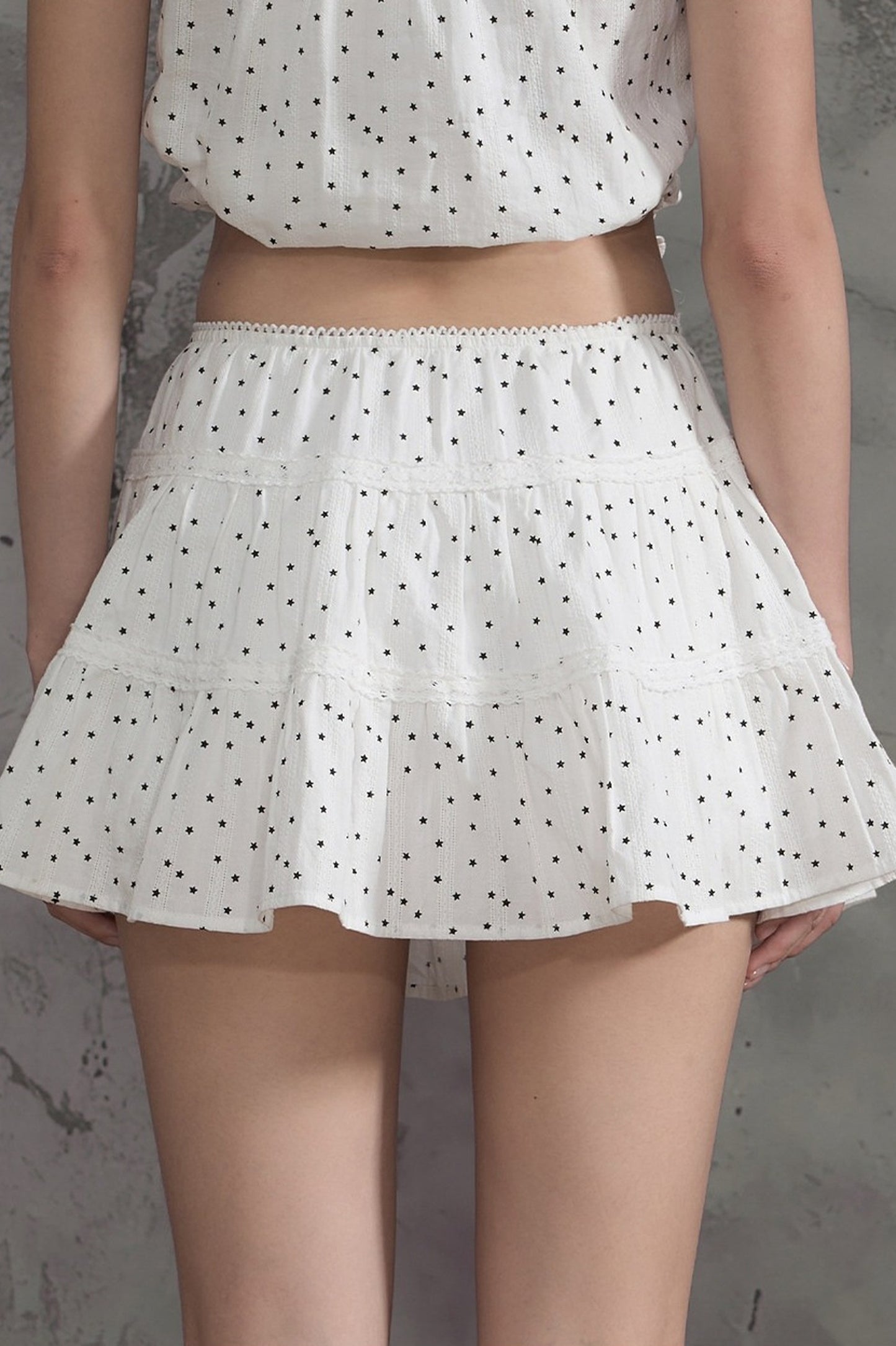 Star Print A-Line Skirt