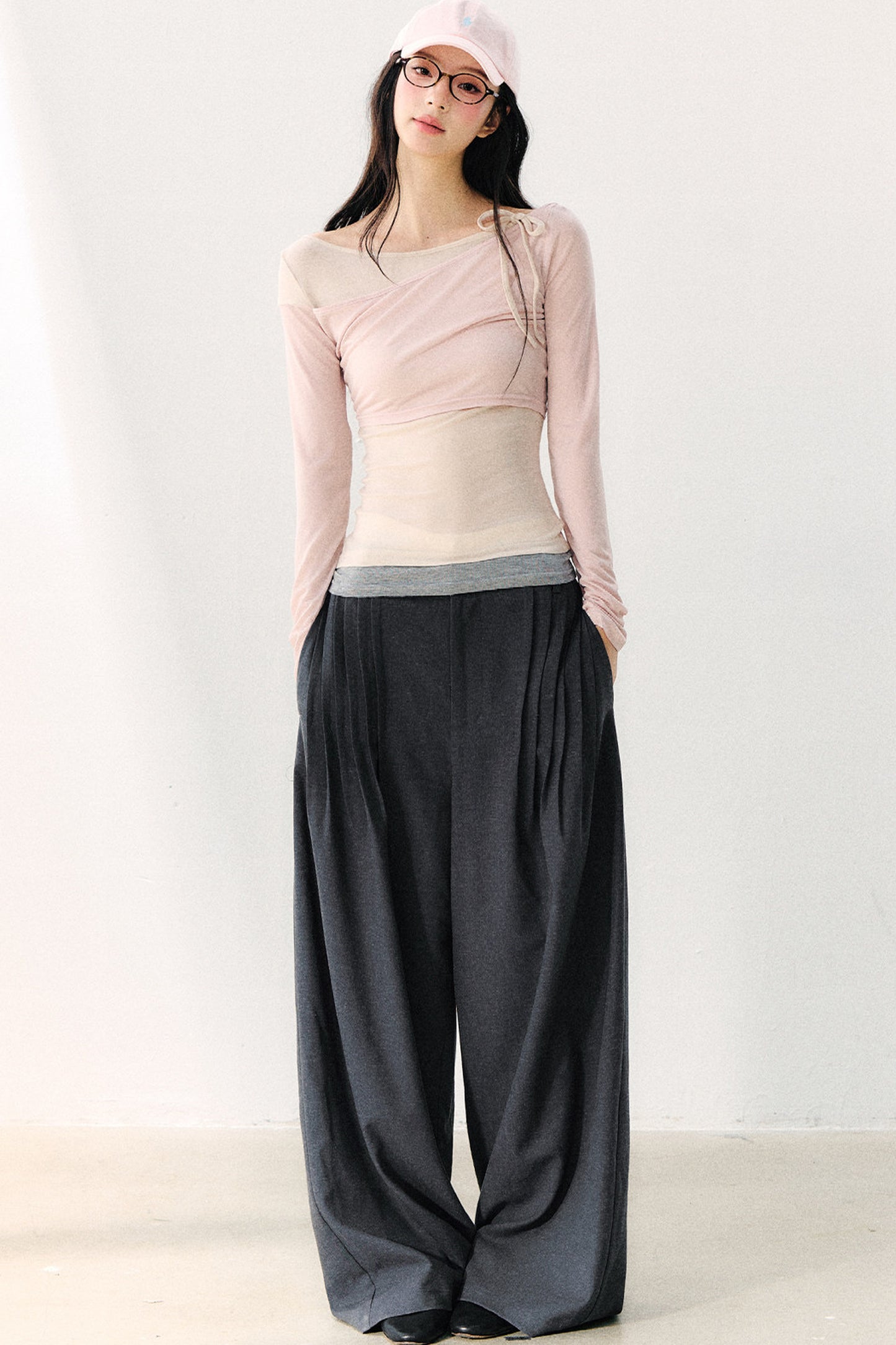 Relaxed Anti-Wrinkle Floor-Length Pants