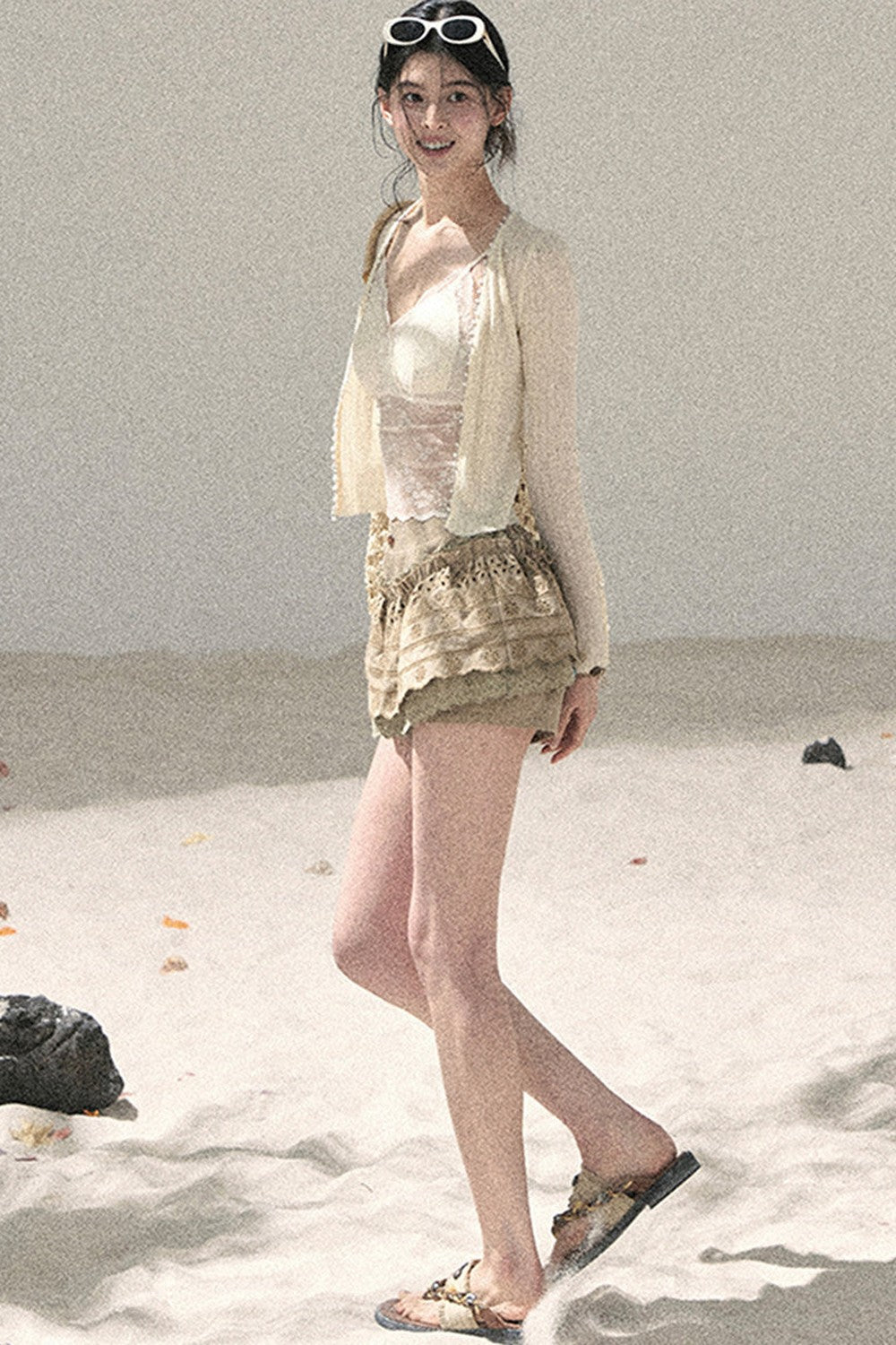 French Sun Protection Knit Cardigan Set