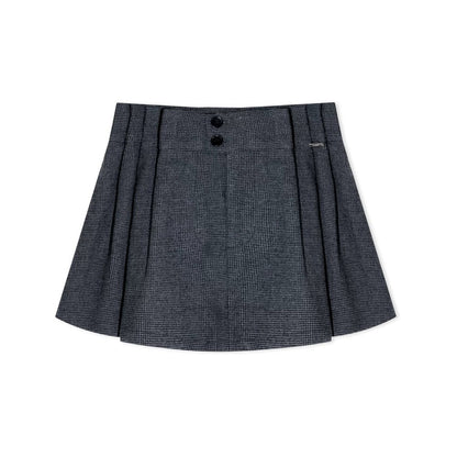 Pleated Woolen A-Line Skirt Set-Up