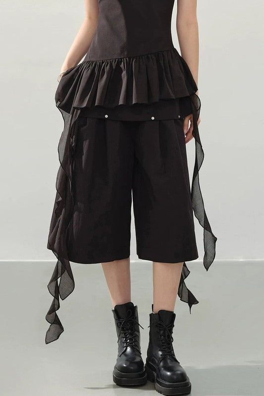 Shorts larges cargo noirs