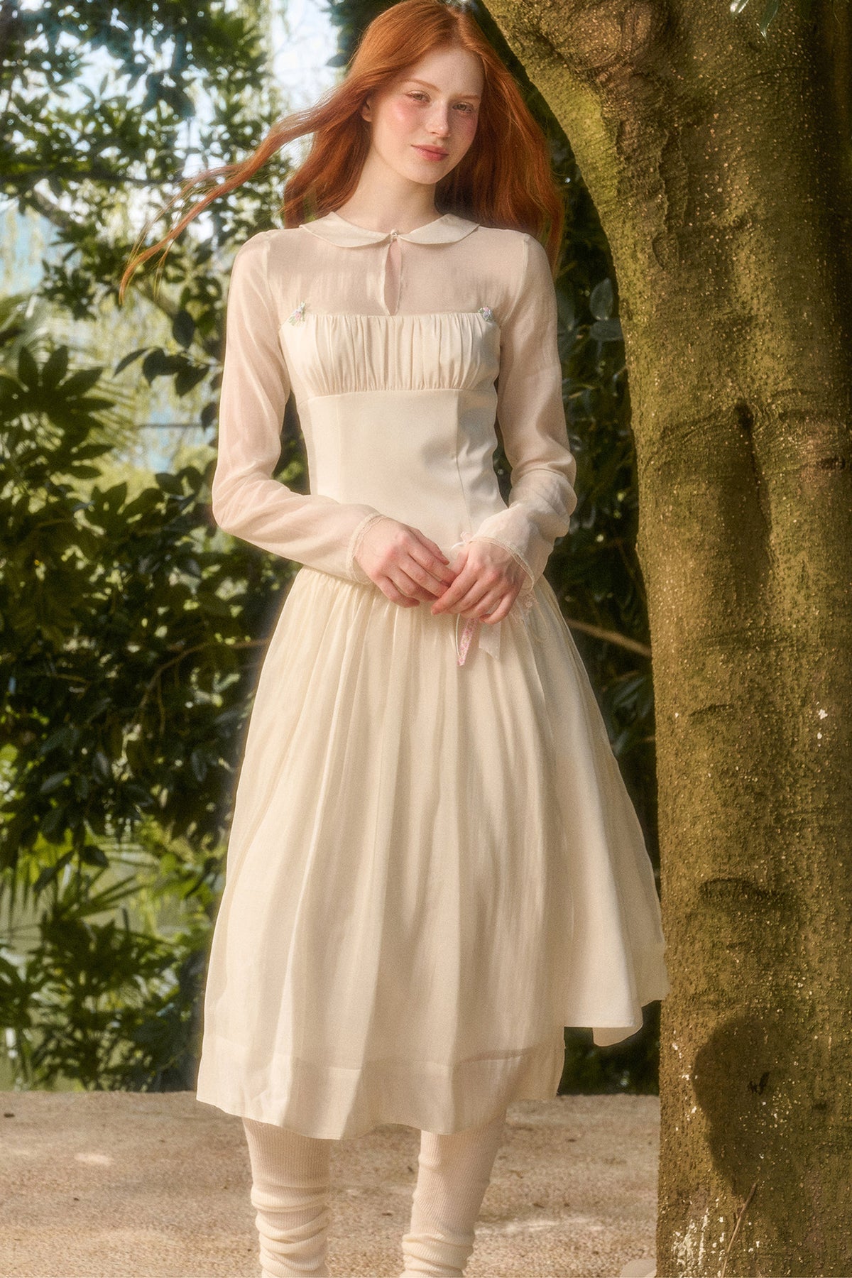 Satin Tencel Lapel Dress