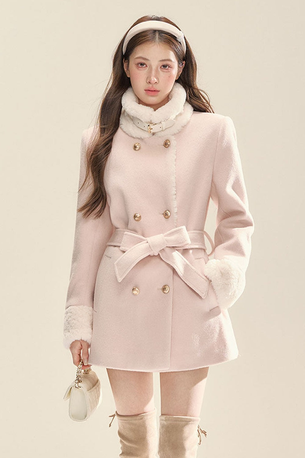 Snow Velvet Double-Breasted Jacket