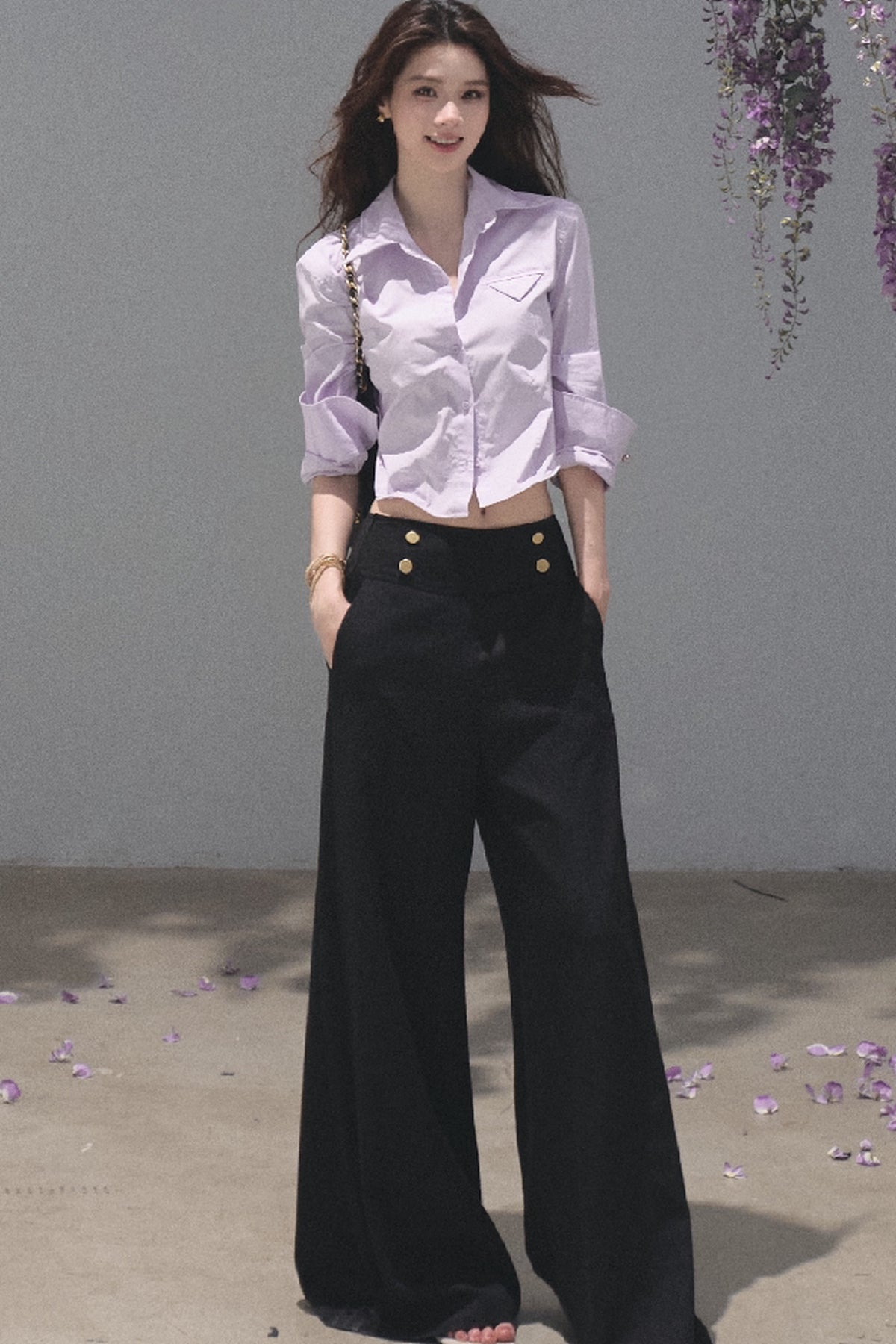 Pine Resin Tears Long-Sleeve Cotton Shirt