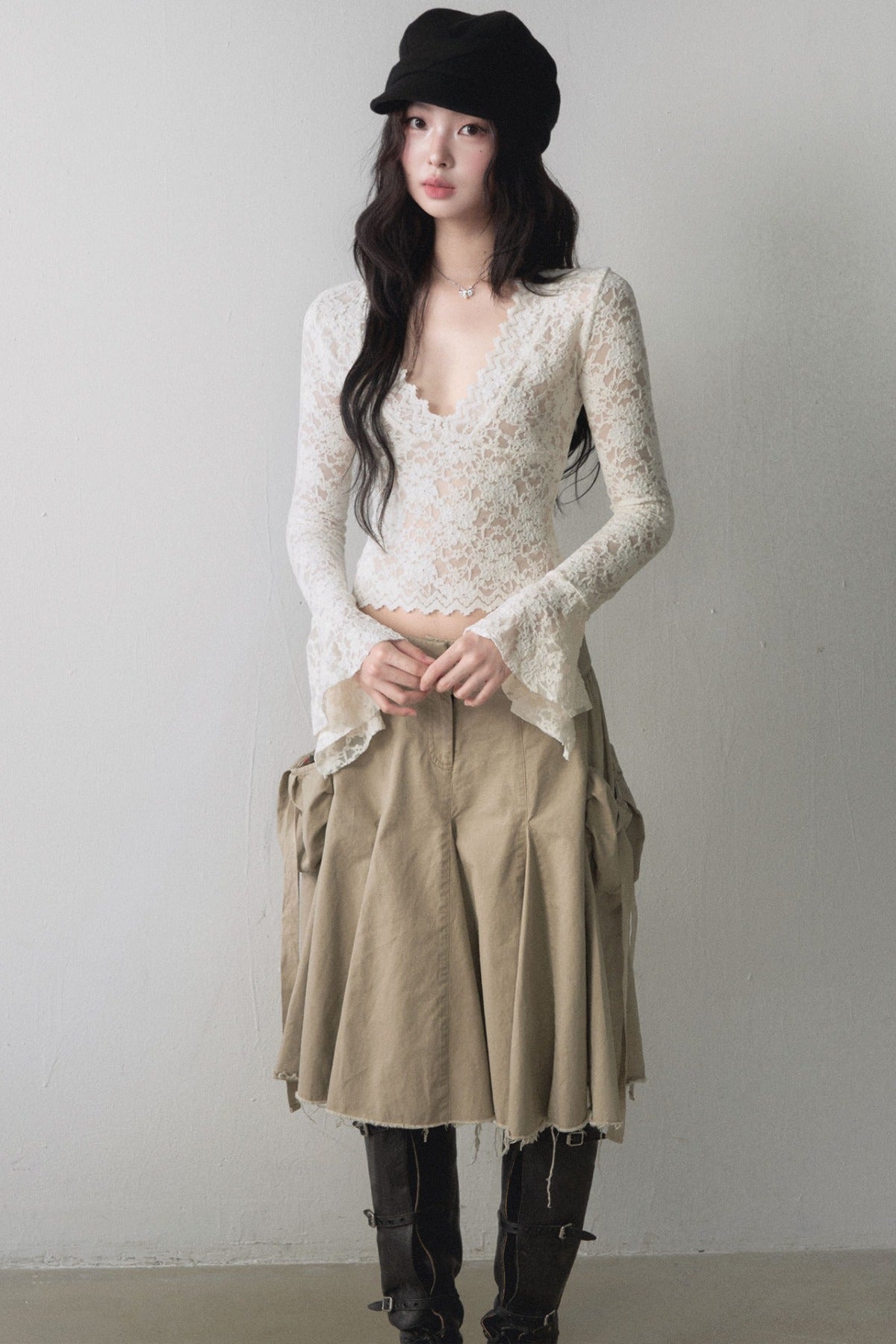 Lace Trim Cropped Top
