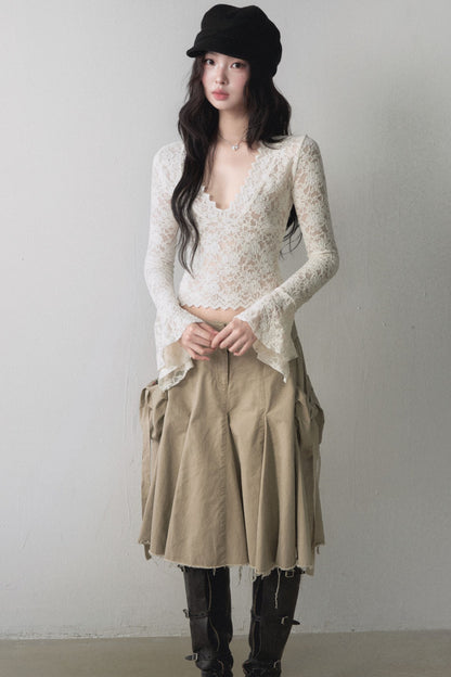 Lace Trim Cropped Top