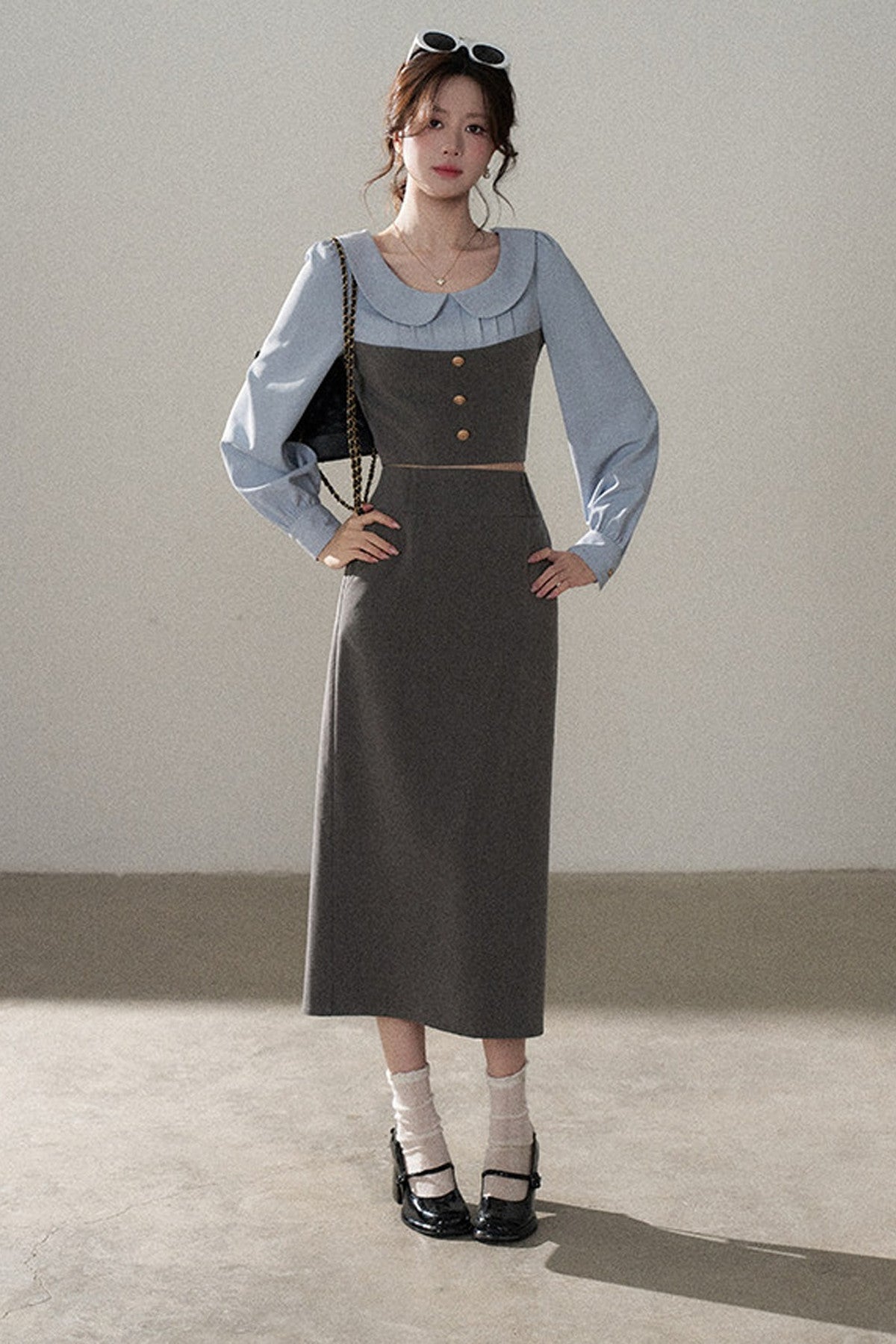 Color-Block Top and Skirt Set-Up