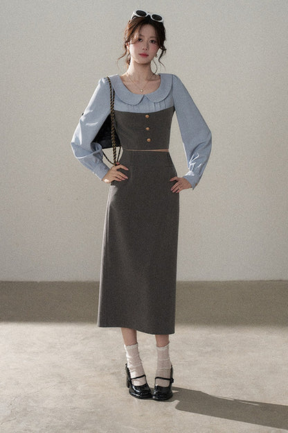 Color-Block Top and Skirt Set-Up