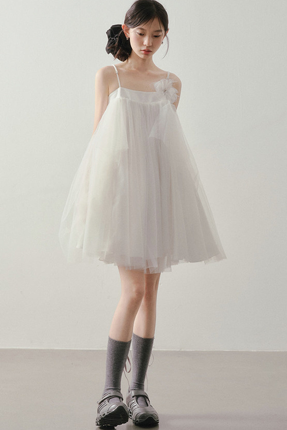 Layered Tulle A-Line Puff Dress