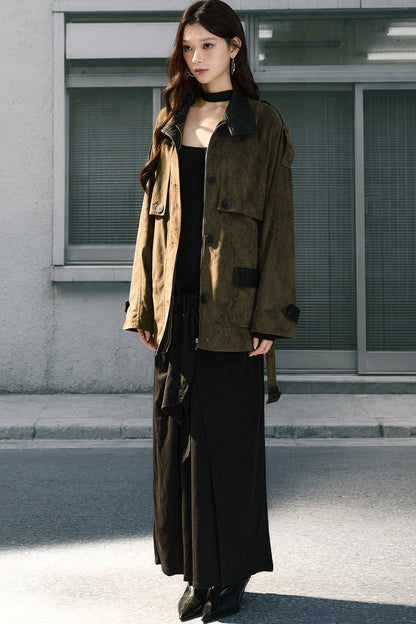 Suede Belted Jacket
