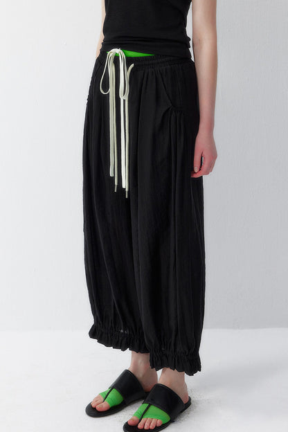 Lyocell Wide Leg Lantern Pants