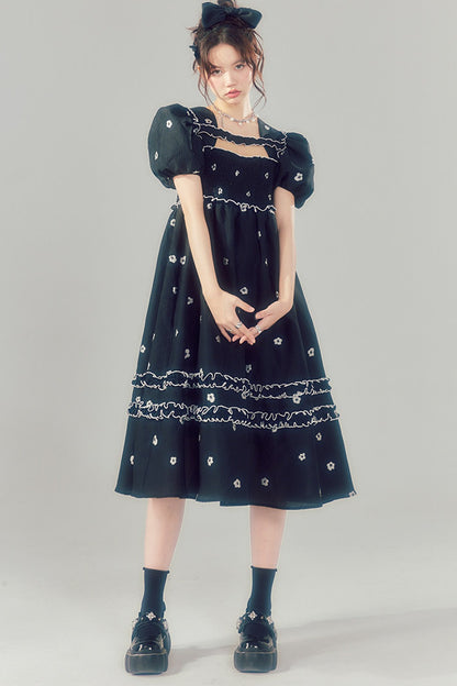 Black and White Floral Dress
