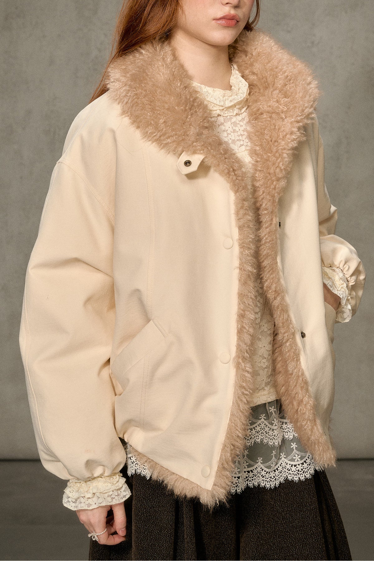 Fur Collar Bud-Shaped Down Jacket