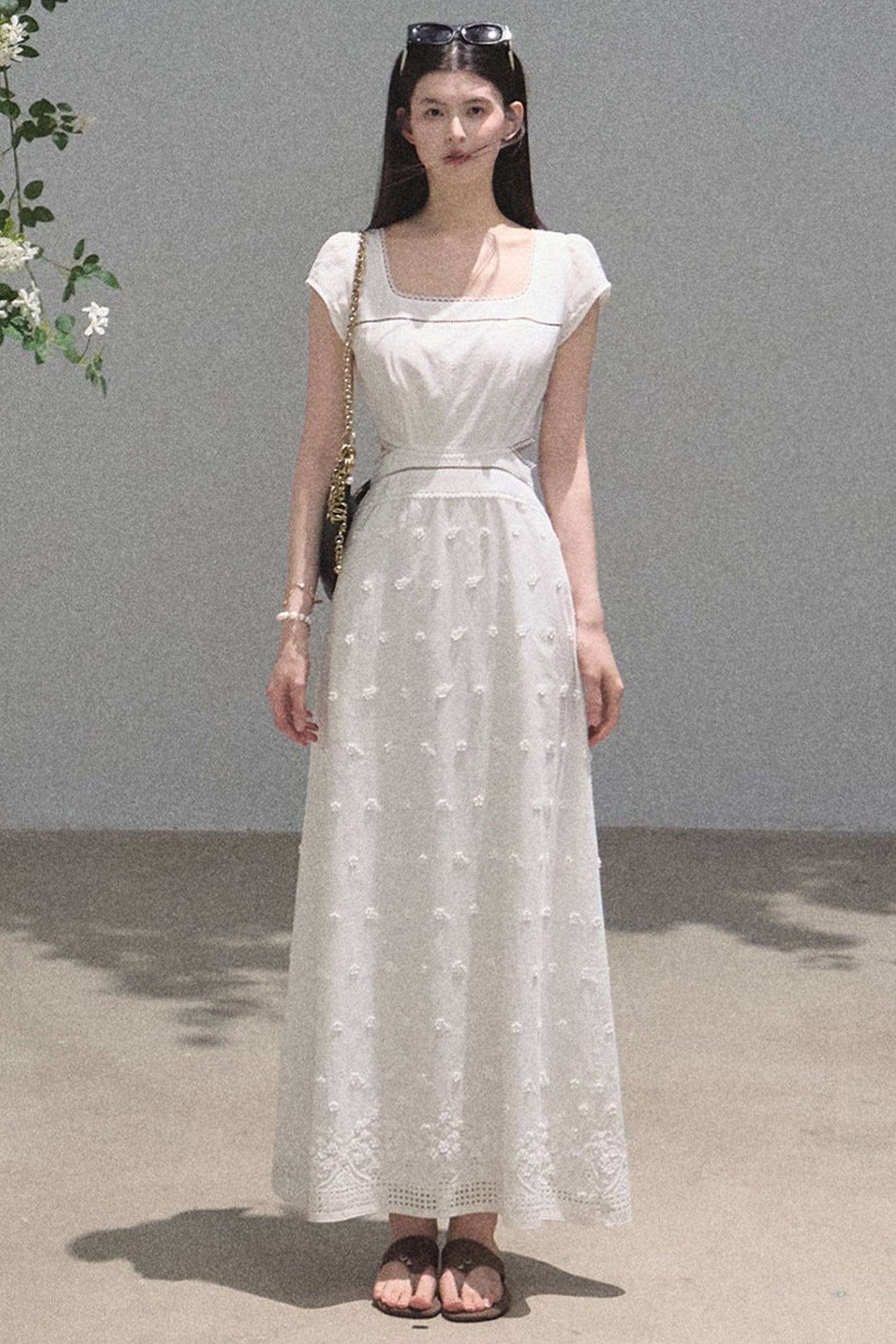 Embroidered Jacquard Lace Dress