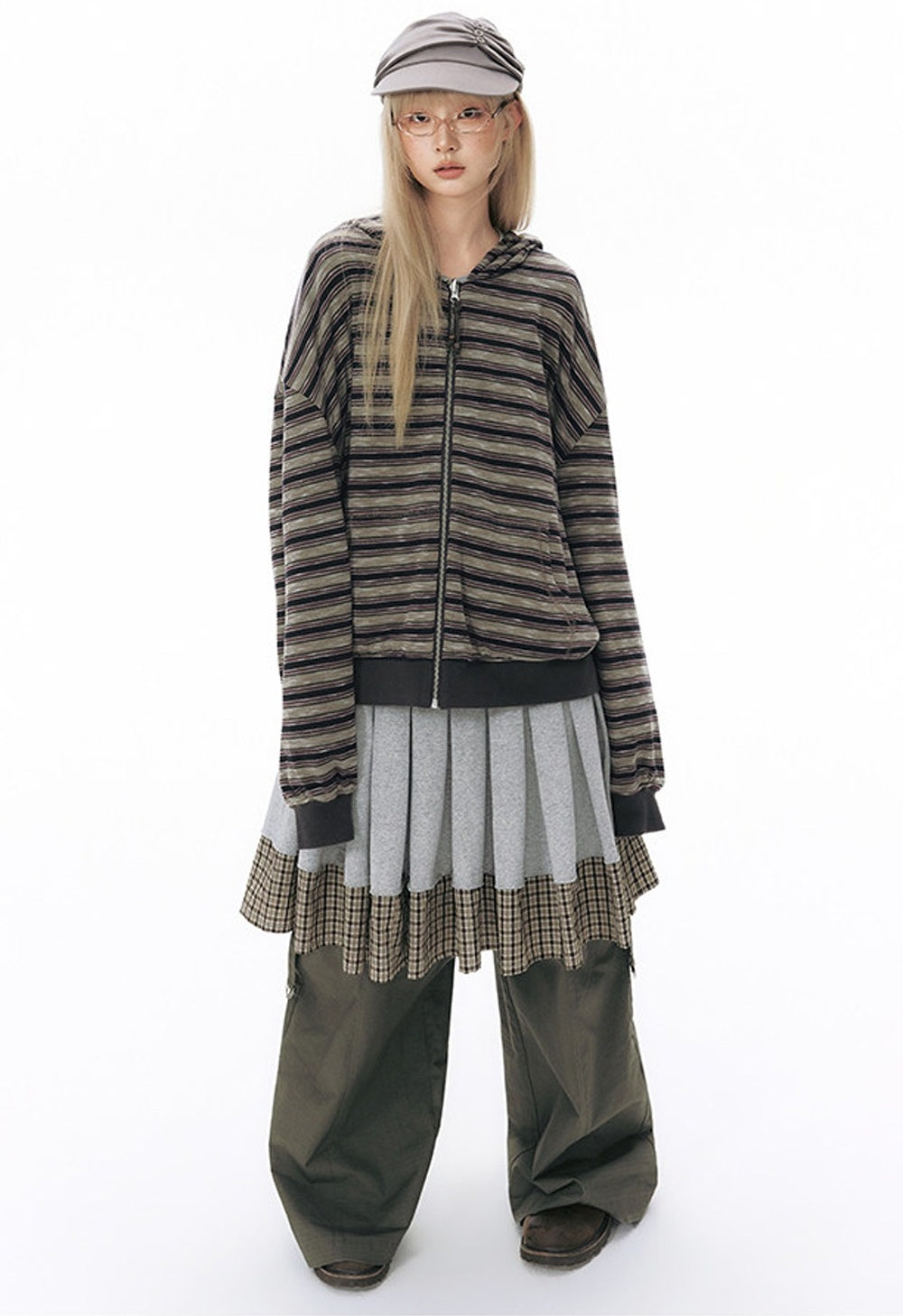 Foldable Hem Wide Leg Pants