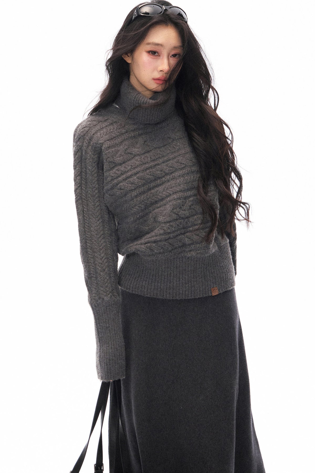 Knitted Jacket and Long A-Line Skirt Set-Up