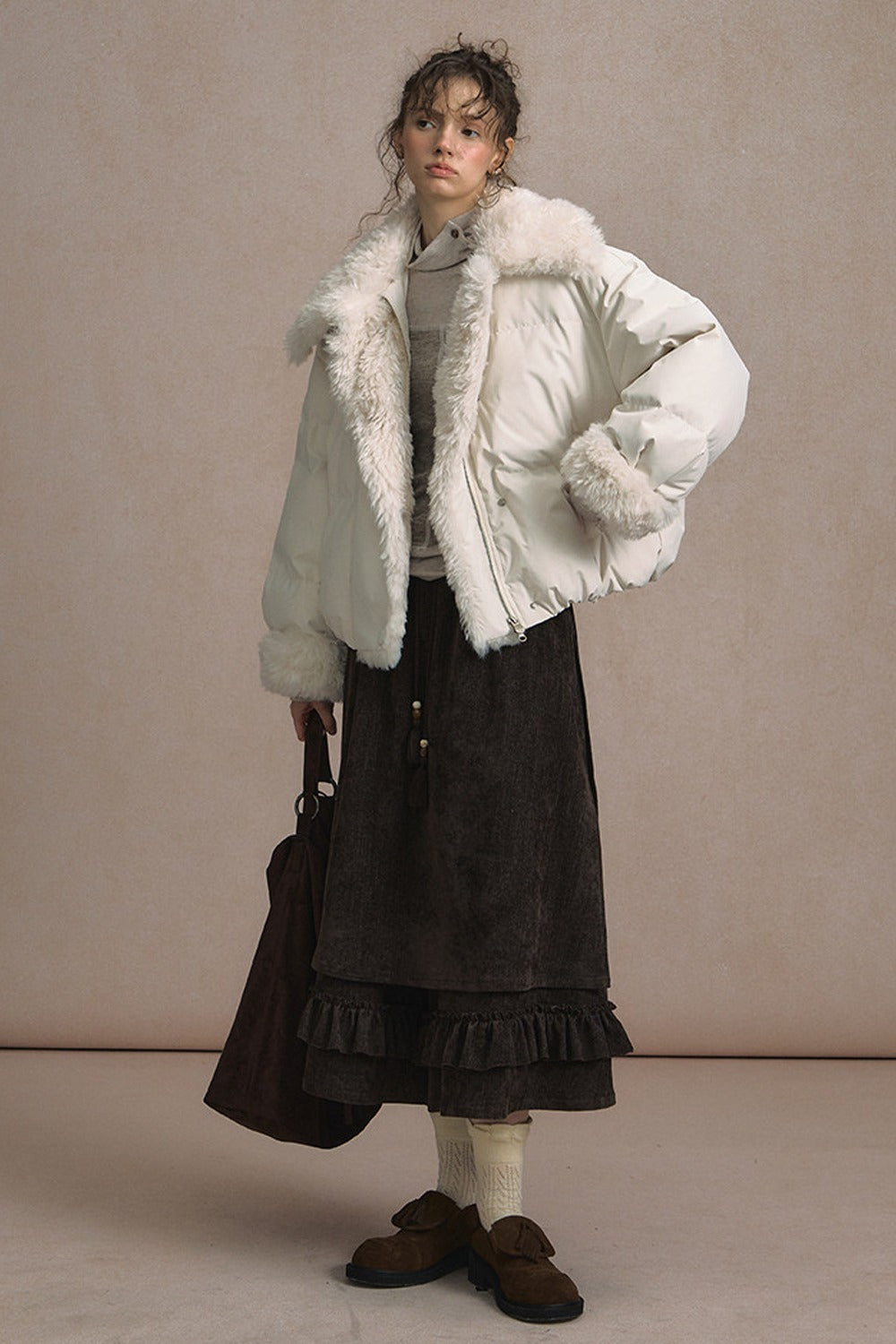 Short Fur Collar Down Jacket