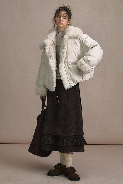Short Fur Collar Down Jacket
