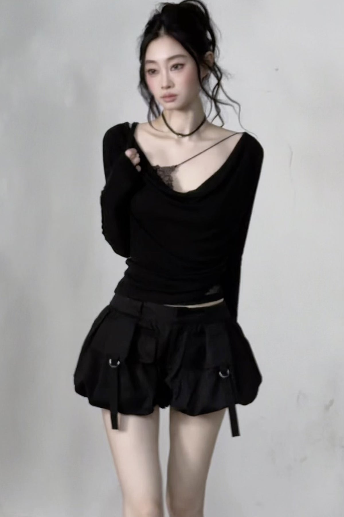 Vintage Puff Cargo Skirt Pants