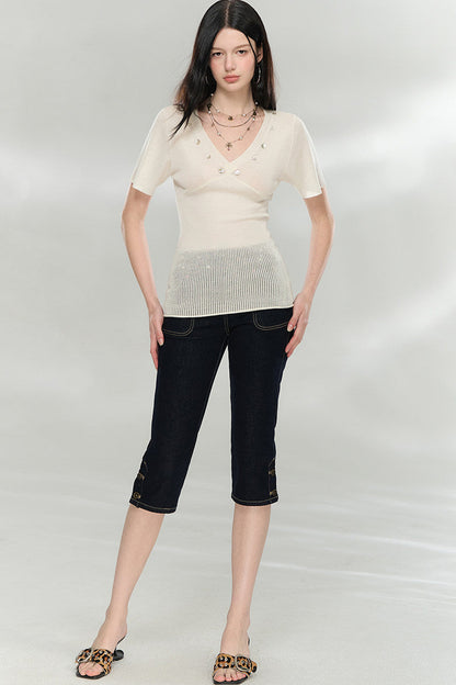 Waist-Cinching Knitted Top