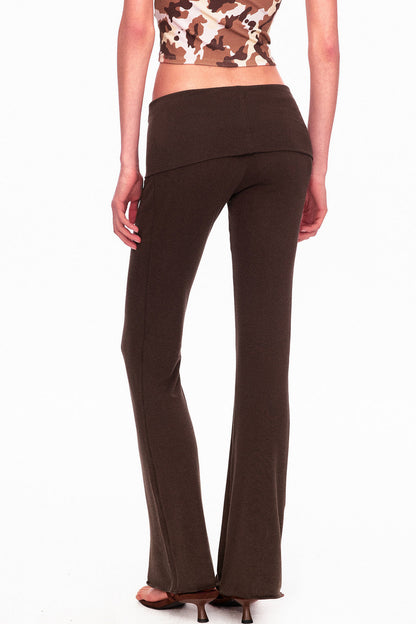 Wool Slightly Flared Cuffed Pants