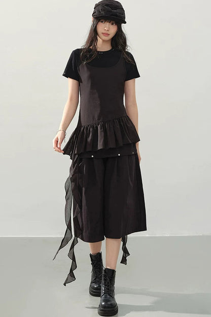 Shorts larges cargo noirs
