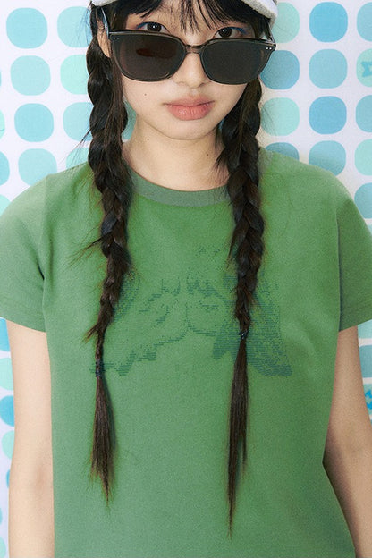Strickbluse mit Kuss-Print