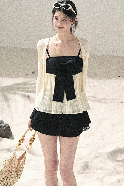 Off-Shoulder Mesh Camisole Top