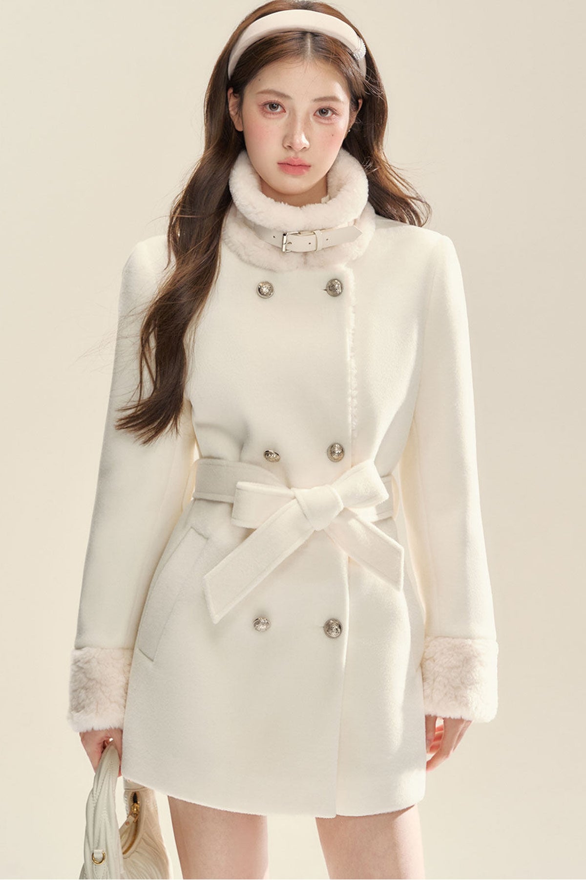 Snow Velvet Double-Breasted Jacket