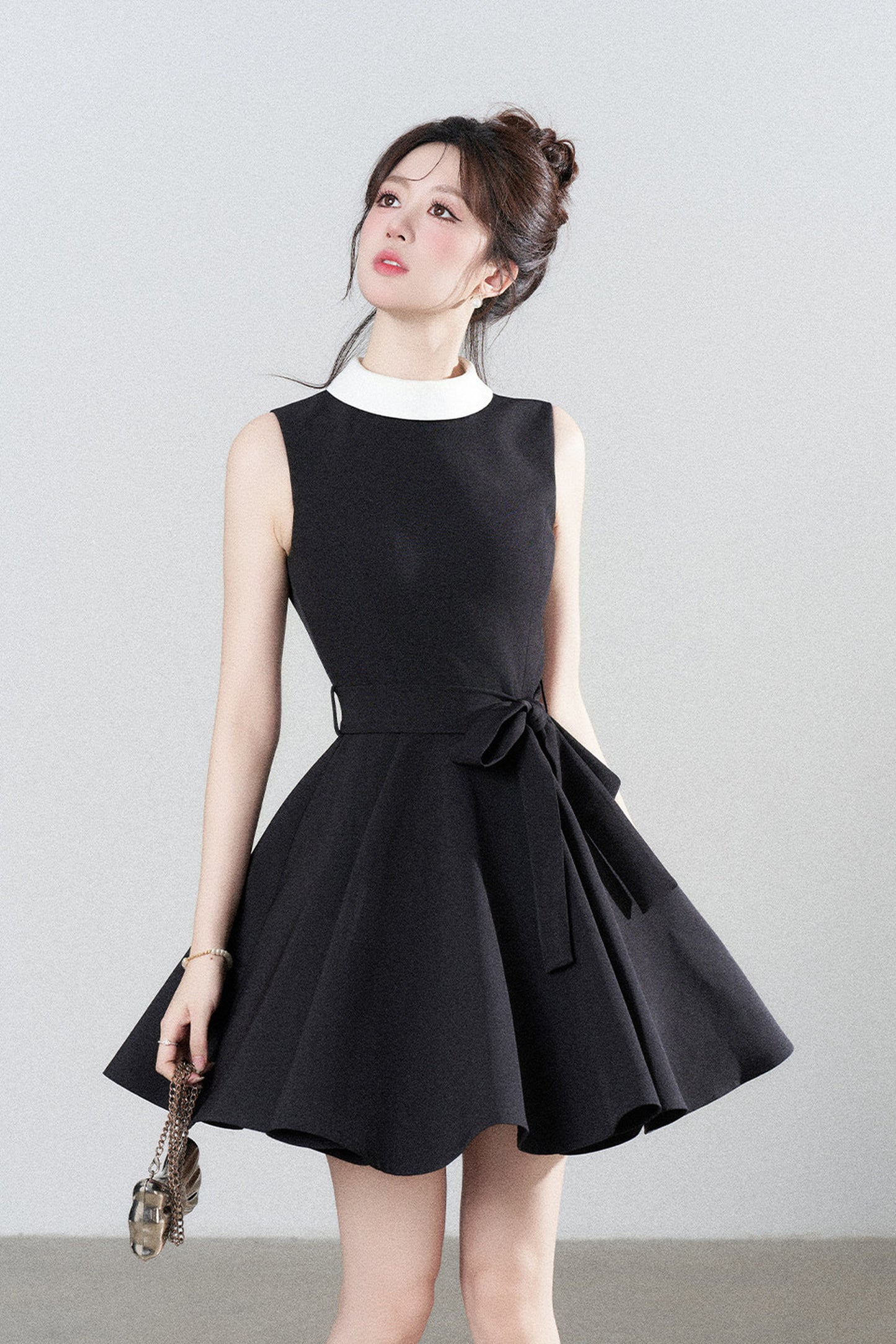 French Lace-Up Little Black Dress
