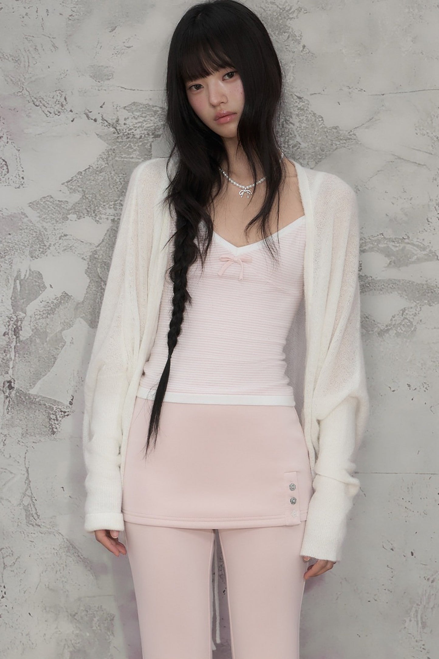 Pink Striped Bow Camisole