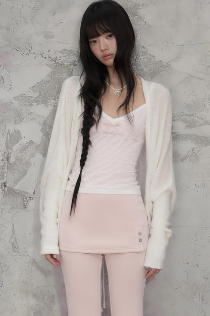 Pink Striped Bow Camisole