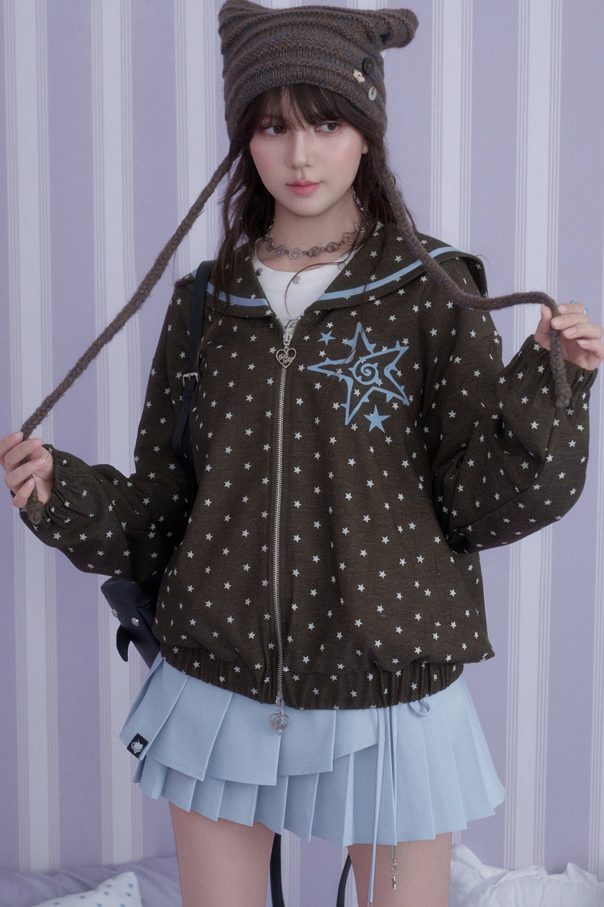 Swirl Star Jacket and Pleated Skirt Set-Up