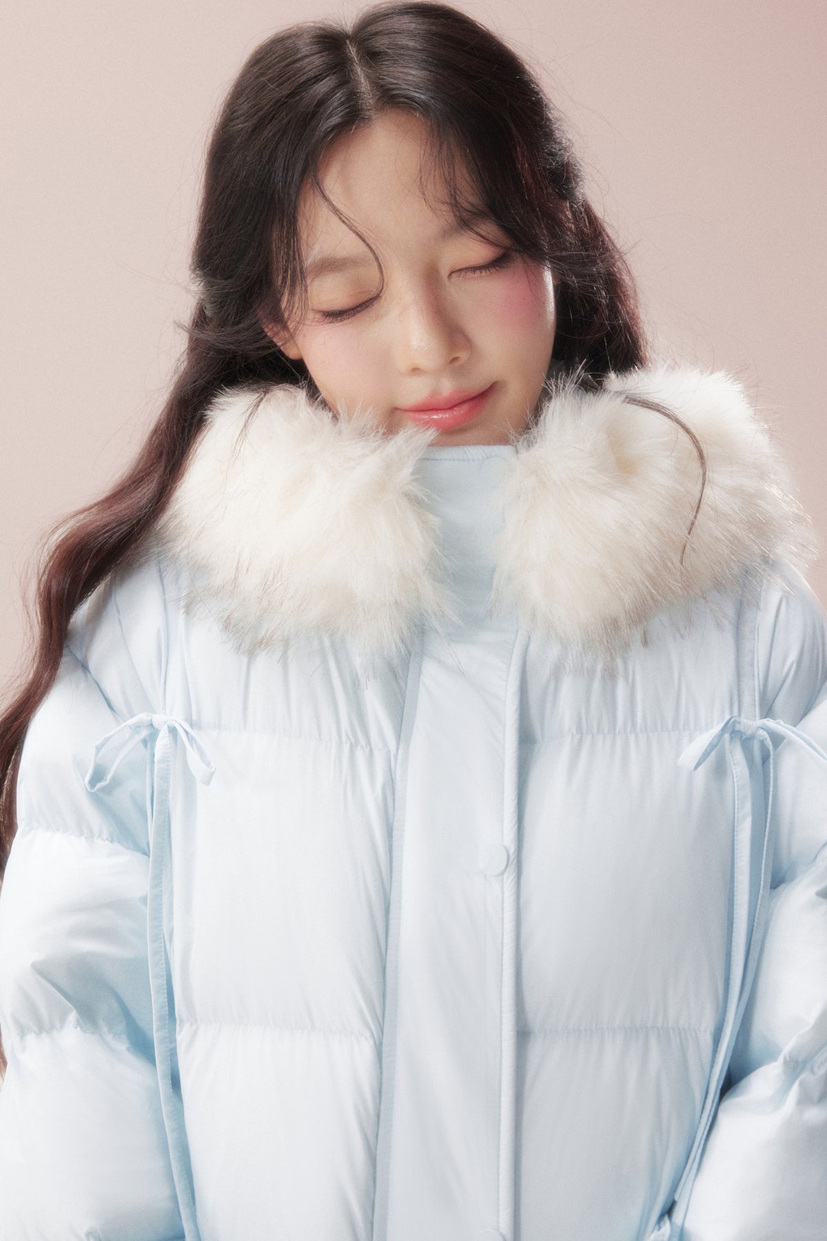 Snow Bow Fur Collar Down Jacket