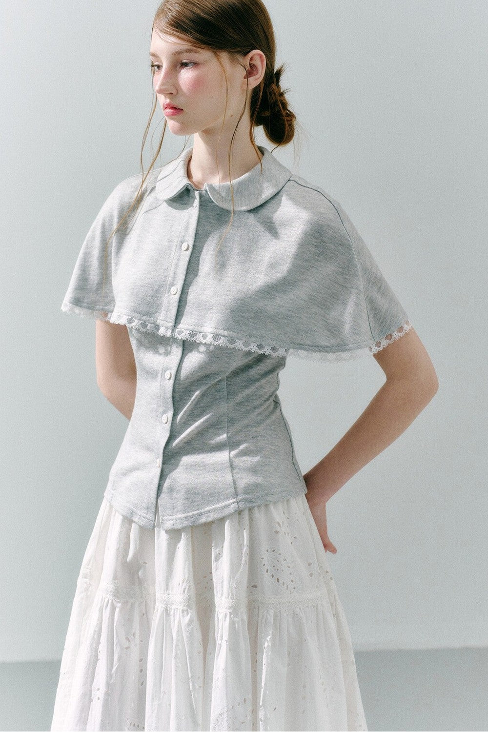 Cape Shirt and Skirt Set