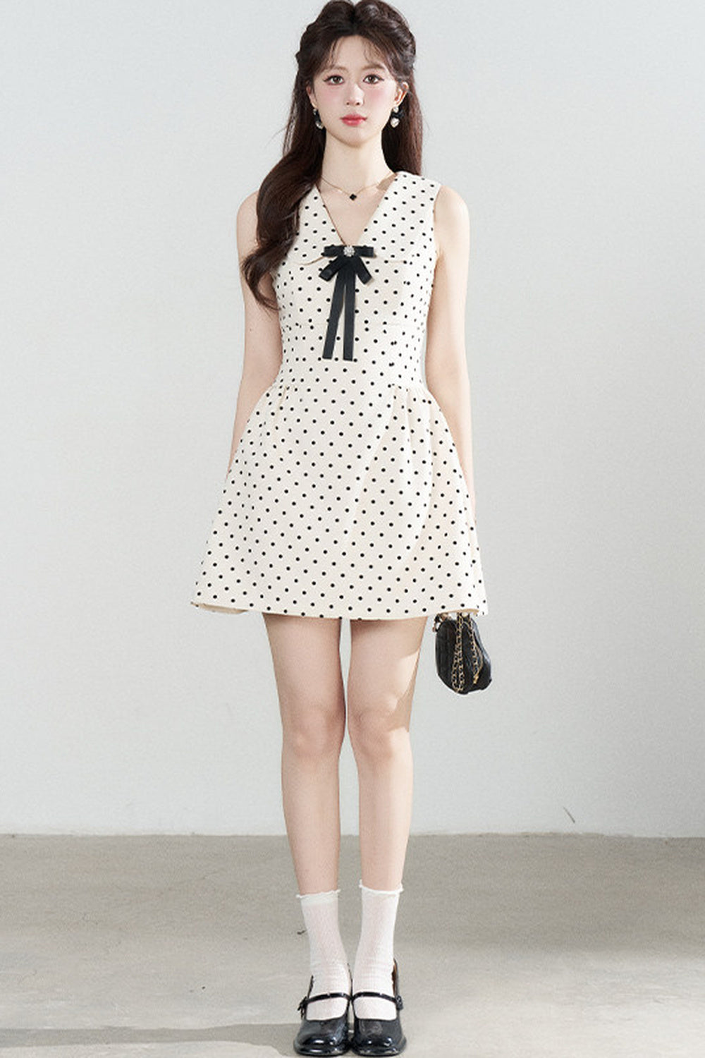 Elegant Polka Dot A-Line Dress