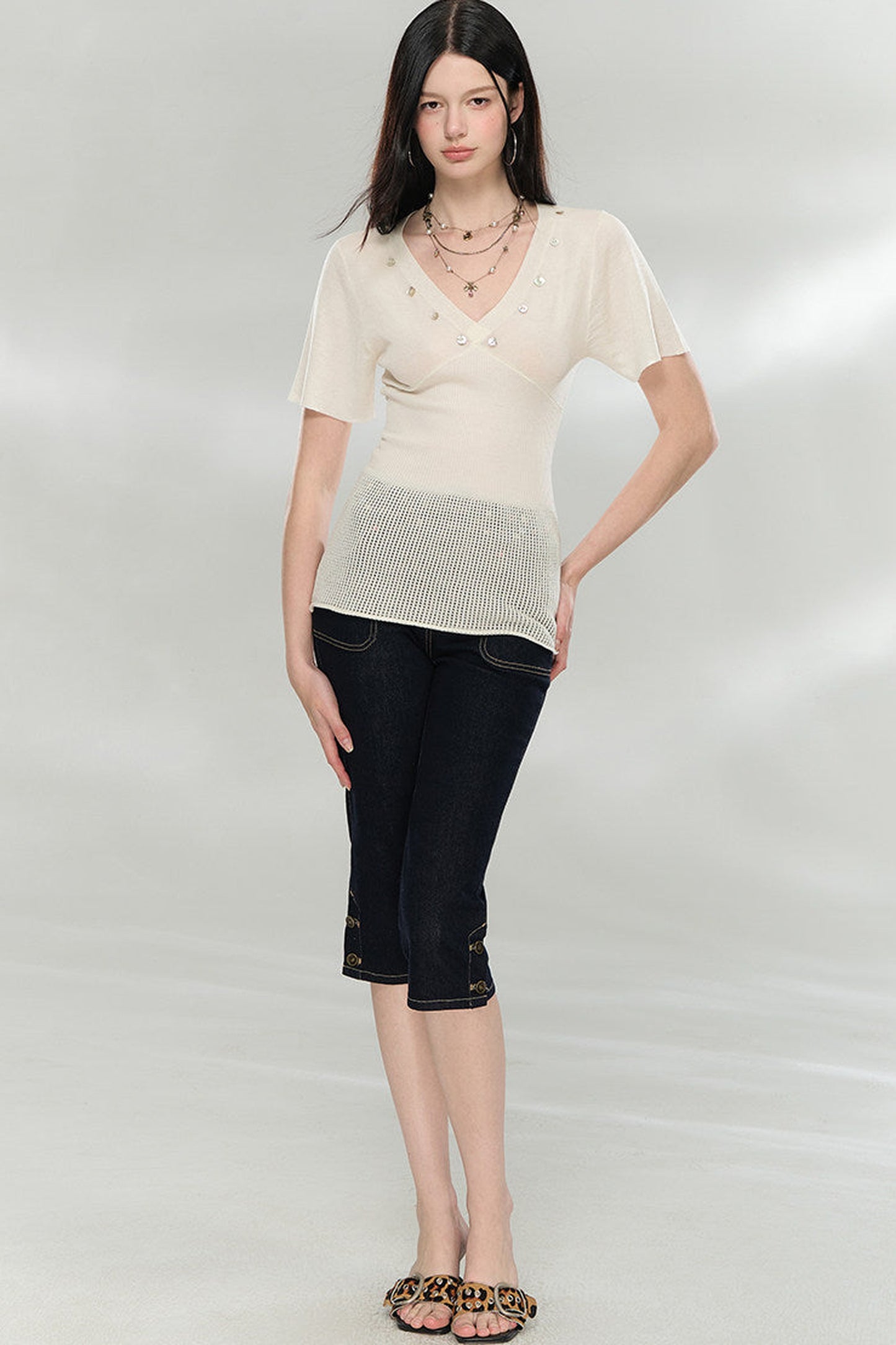 Waist-Cinching Knitted Top