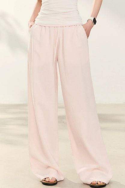 Light Pink Tencel Linen Parachute Pants