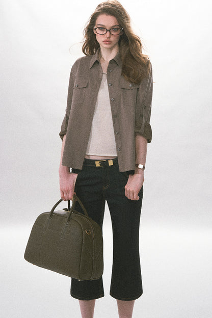Adjustable Waist Vintage Work Shirt