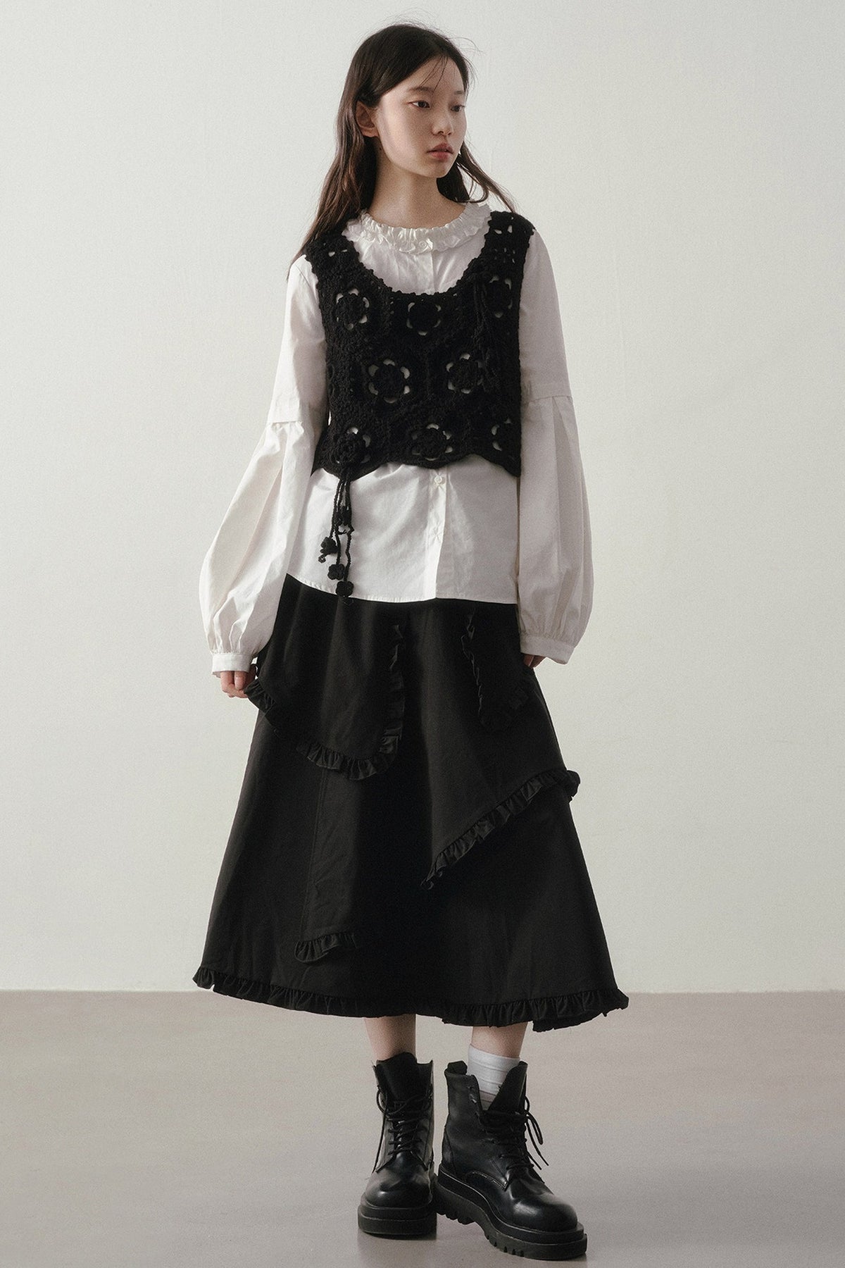 Irregular Layered-Look A-Line Dress