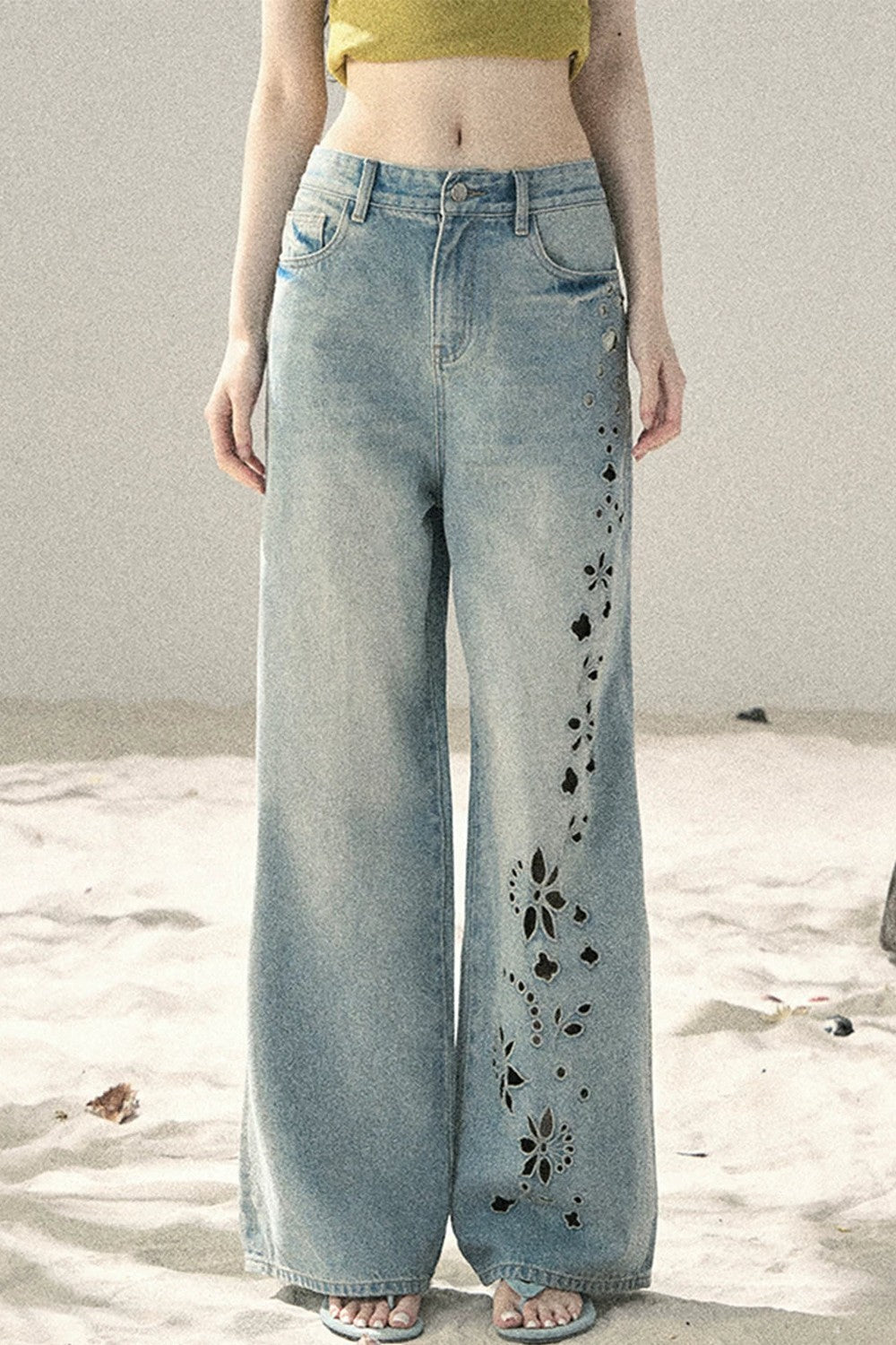 Vaqueros de pierna ancha Mariposa sal marina